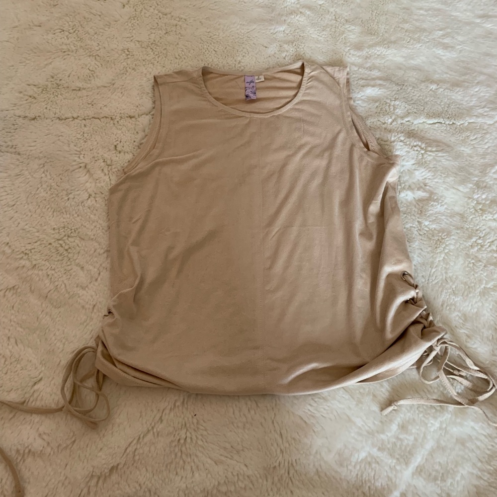 Alya Suede Muscle Tank - Tan